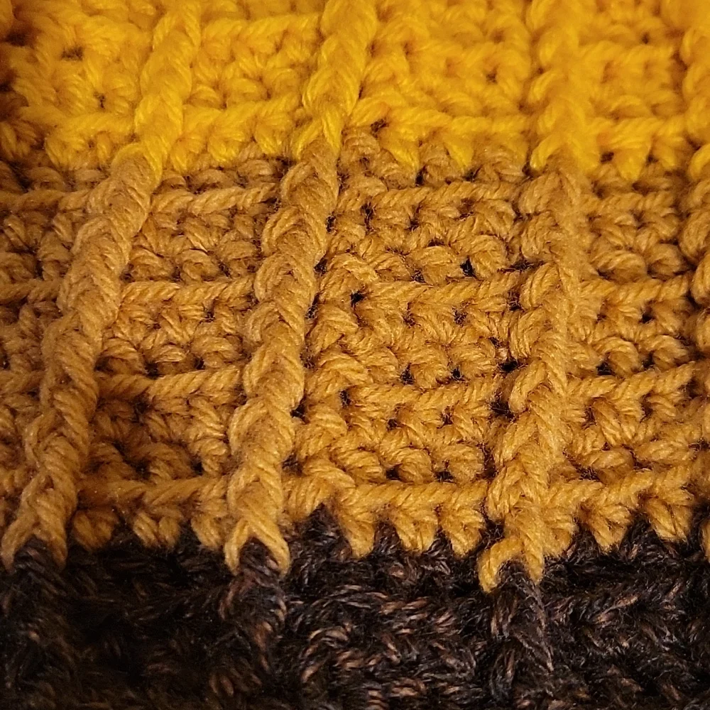 Handmade pom-pom hat beanie with fleece lining at ears crochet